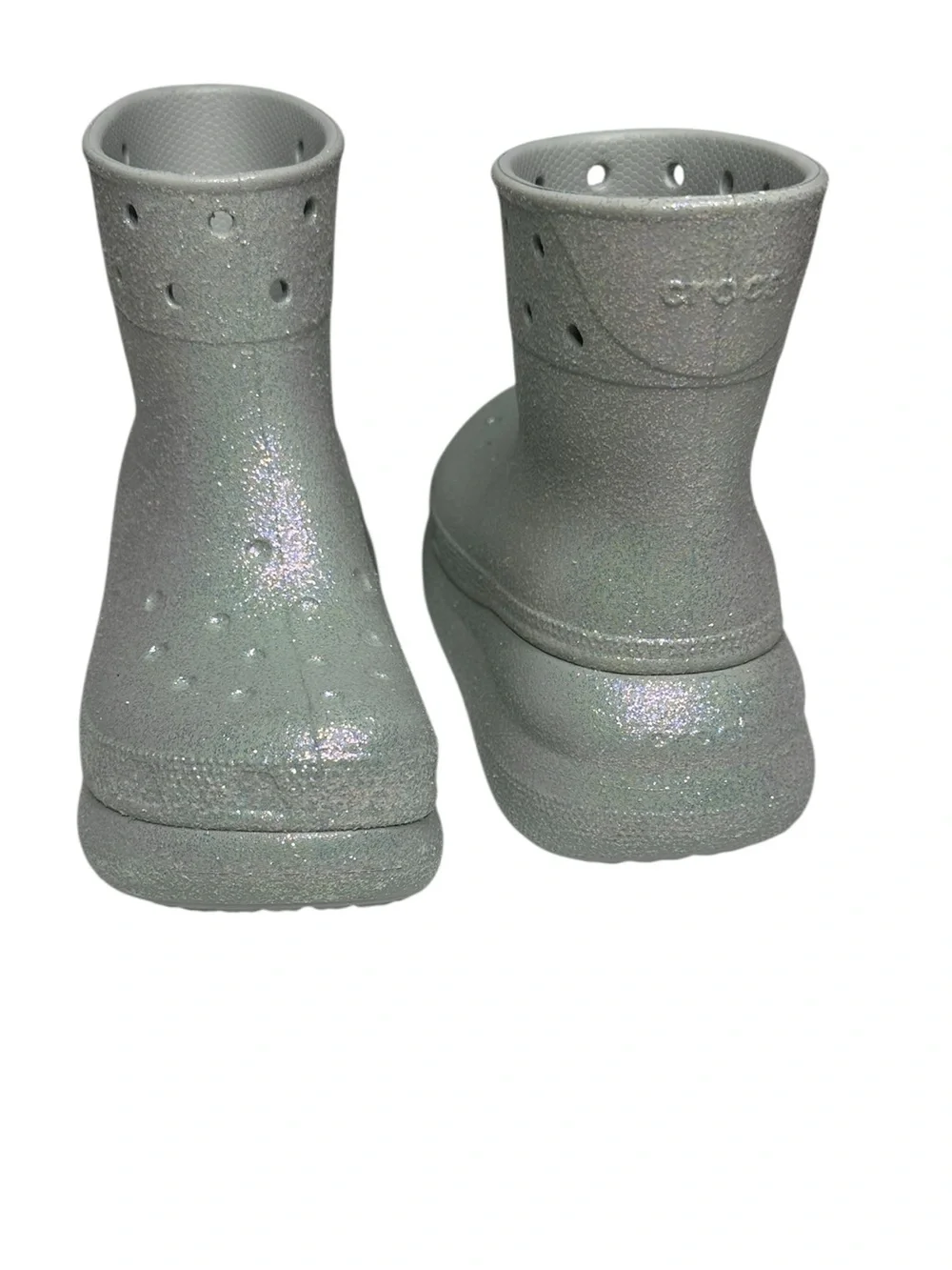 NEW Crocs Unisex Crush Glitter Boots in Atmosphere Colorway W7, M5